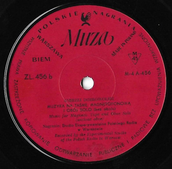 Andrzej Dobrowolski : Muzyka Na Taśmę Magnetofonową I Obój Solo (7", Mono)
