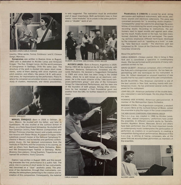 Gerardo Gandini / Oscar Bazán / César Bolaños / Manuel Enríquez / Marlos Nobre / alcides lanza, The New Sound Composers/Performers Group Conducted By alcides lanza : New Music From South America For Chamber Orchestra (LP, Gat)