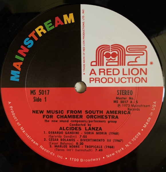 Gerardo Gandini / Oscar Bazán / César Bolaños / Manuel Enríquez / Marlos Nobre / alcides lanza, The New Sound Composers/Performers Group Conducted By alcides lanza : New Music From South America For Chamber Orchestra (LP, Gat)