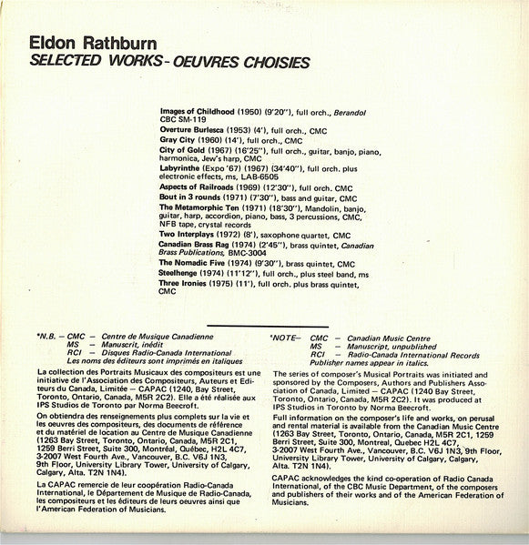 Eldon Rathburn : Portrait Musical - Portrait No.3 (7")