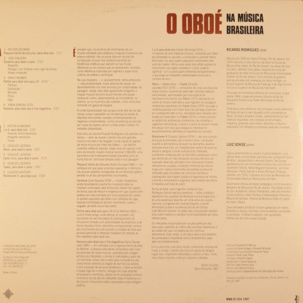 Ricardo Rodrigues*, Luiz Senise* : O Oboé Na Música Brasileira (LP, Album)