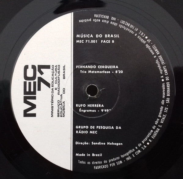 Marlos Nobre, Fernando Cerqueira (2), Rufo Herrera : MEC 71 Música Do Brasil (LP)