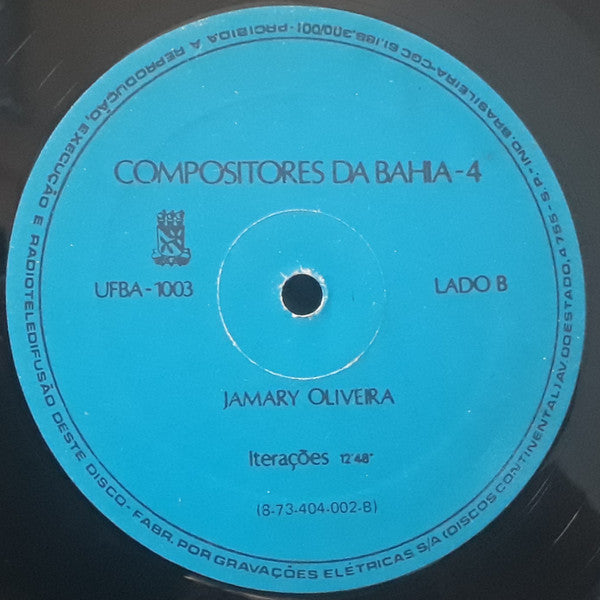 Lindembergue Cardoso, Jamary Oliveira, Conjunto De Musica Nova da UFBa, Ernst Widmer : Compositores Da Bahia 4 (LP, Album)