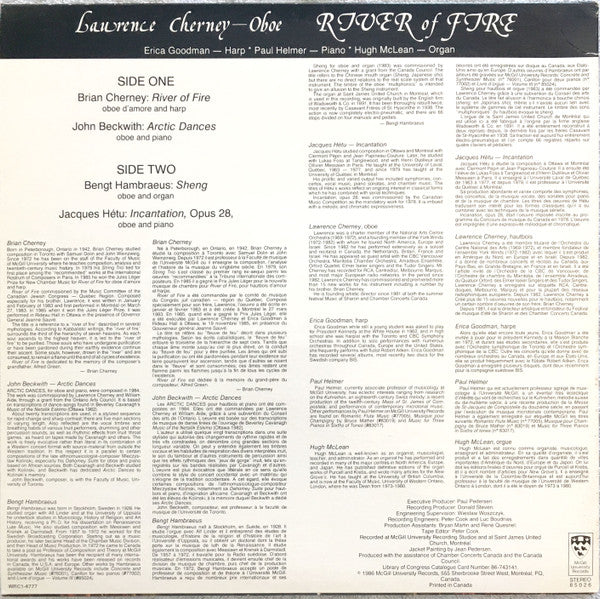 Lawrence Cherney, Brian Cherney, John Beckwith, Jacques Hétu, Bengt Hambraeus : River Of Fire (LP, Album)
