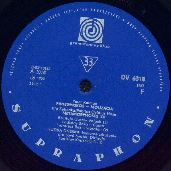 Ladislav Kupkovic, Jozef Malovec, Ivan Parík, Peter Kolman, Ilja Zeljenka : Slovak Modern Compositions (LP, Mono, Club)