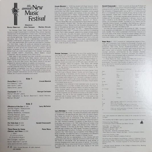 Burton Beerman, John Sampen, Marilyn Shrude : New Music Festival 4 (LP, Album)