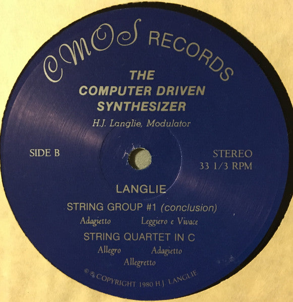 H.J. Langlie : The Computer Driven Synthesizer (LP, Album)
