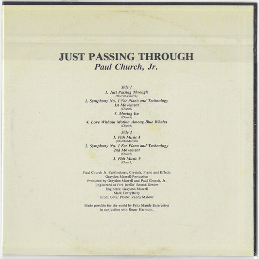 [CP 289 CD] Paul Church Jr.; Just Passing Through