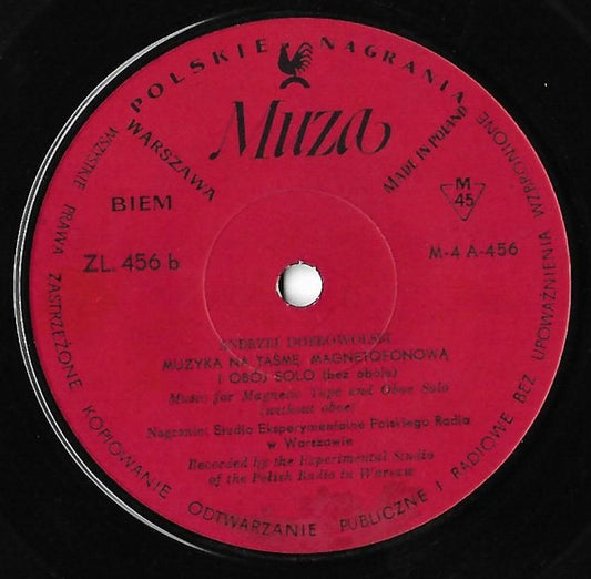 Andrzej Dobrowolski : Muzyka Na Taśmę Magnetofonową I Obój Solo (7", Mono)