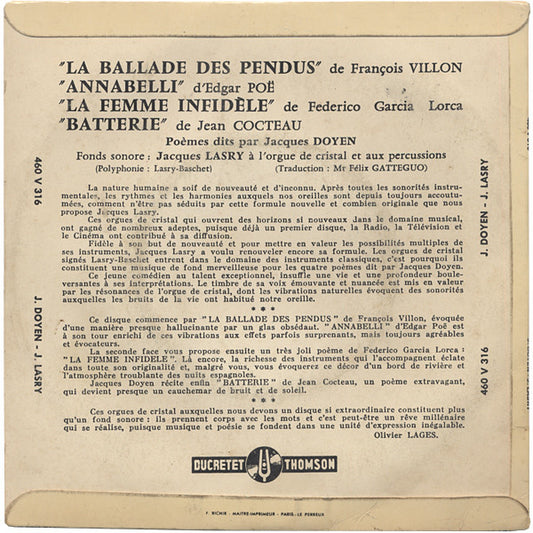 Jacques Doyen, Jacques Lasry : La Ballade Des Pendus (7", EP)