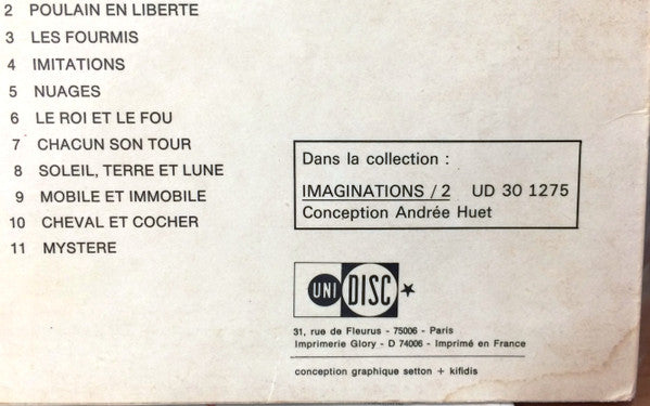 Andrée Huet, Eric Thibor : Imaginations Pour L'Expression Corporelle (LP, Album, RE)