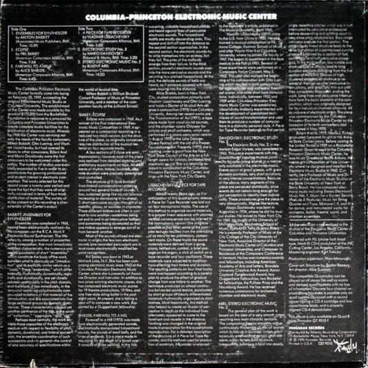Various : Columbia-Princeton Electronic Music Center (LP, Album, Quad)