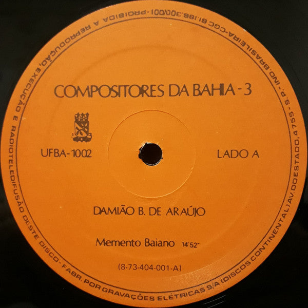 Damião Barbosa de Araújo / Agnaldo Ribeiro : Compositores Da Bahia 3 (LP, Album)