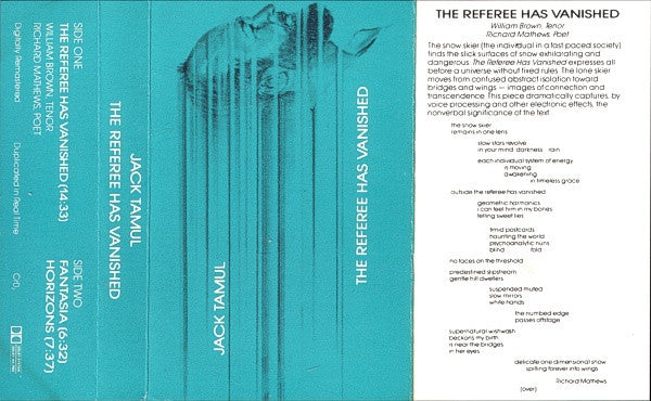 Jack Tamul : The Referee Has Vanished (Cass, Album, Comp, Dol)