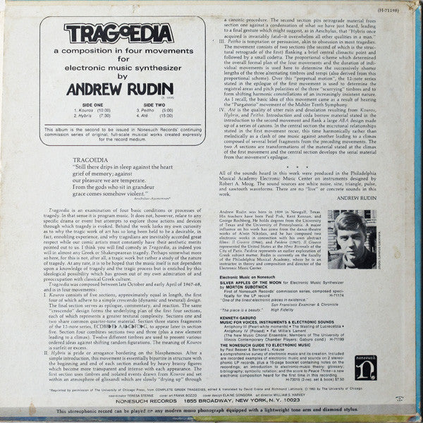 Andrew Rudin : Tragoedia (LP, Album)