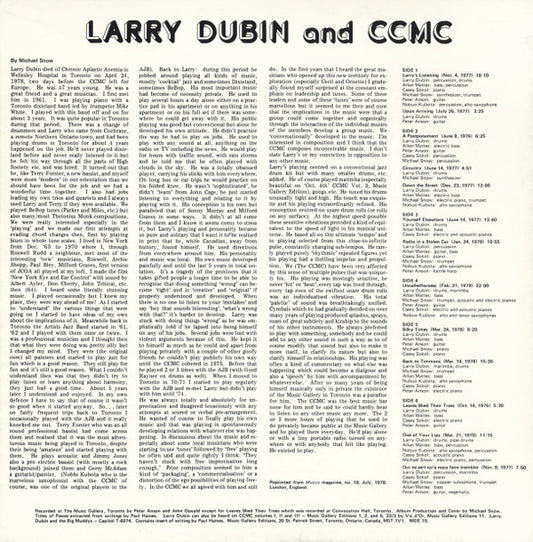 Larry Dubin and CCMC : The Great Toronto Drummers Greatest Recordings (3xLP + Box)