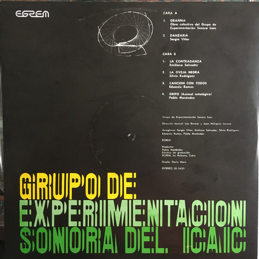 Grupo De Experimentación Sonora Del ICAIC : Grupo De Experimentación Sonora Del ICAIC (LP, Album, Whi)