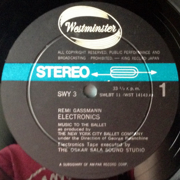 Remi Gassmann / Oskar Sala : Electronics  /  Five Improvisations On Magnetic Tape (LP)