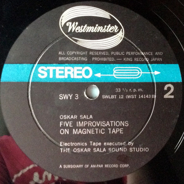 Remi Gassmann / Oskar Sala : Electronics  /  Five Improvisations On Magnetic Tape (LP)