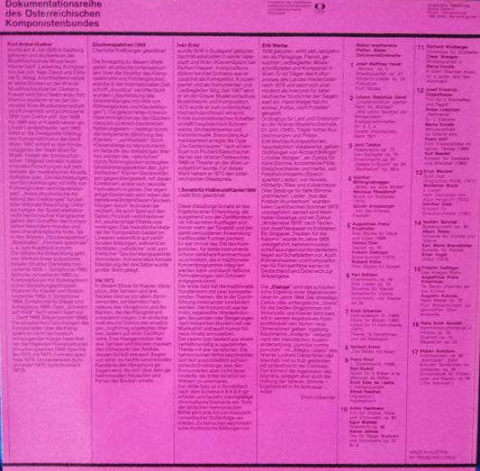 Kurt Anton Hueber / Ivan Eröd / Erik Werba : Kurt Anton Hueber / Iván Eröd / Erik Werba (LP)
