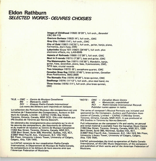 Eldon Rathburn : Portrait Musical - Portrait No.3 (7")