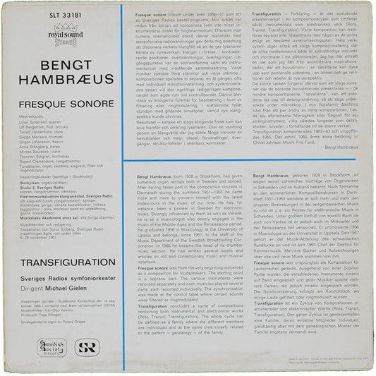 Bengt Hambraeus : Fresque Sonore / Transfiguration (LP, Album)