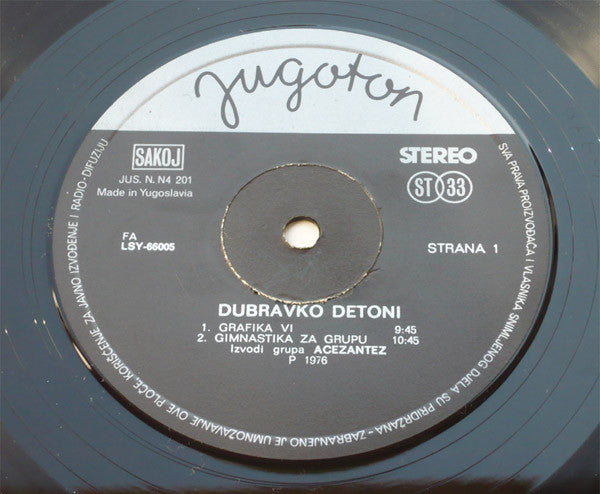 Dubravko Detoni : Dubravko Detoni (LP, Album)