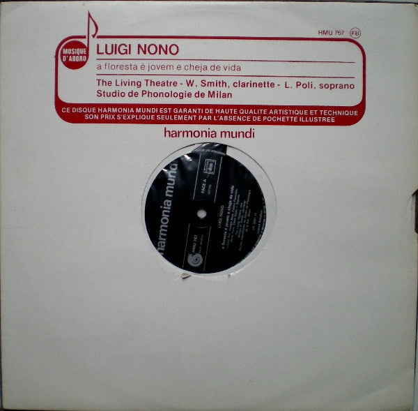 Luigi Nono : A Floresta É Jovem E Cheja De Vida (LP, RE)