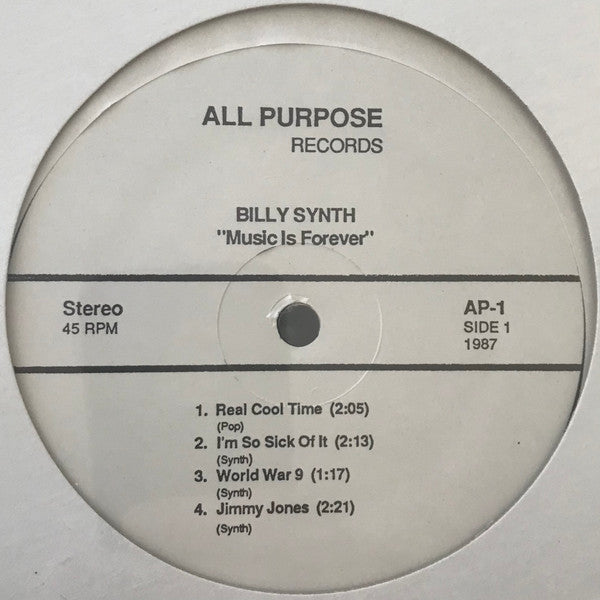 Billy Synth : Music Is Forever (12", Ltd, RE, RM)