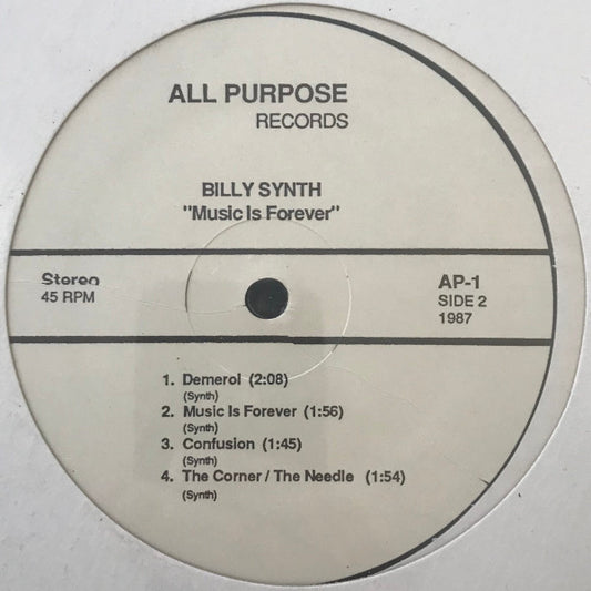 Billy Synth : Music Is Forever (12", Ltd, RE, RM)