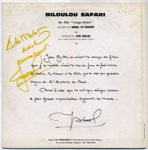 Jean Guillou : Biloulou Safari (Du Film Congo-Safari) (LP, Album)