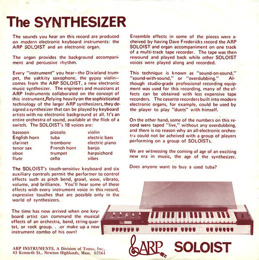 Dave Fredericks : The ARP Soloist; It's A One Hand Band! (7", EP)