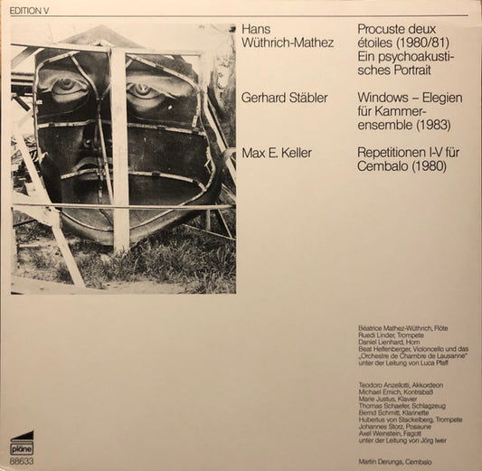 Hans Wüthrich-Mathez / Gerhard Stäbler / Max E. Keller : Procuste Deux Étoiles / Windows / Repetitionen I-V (LP)