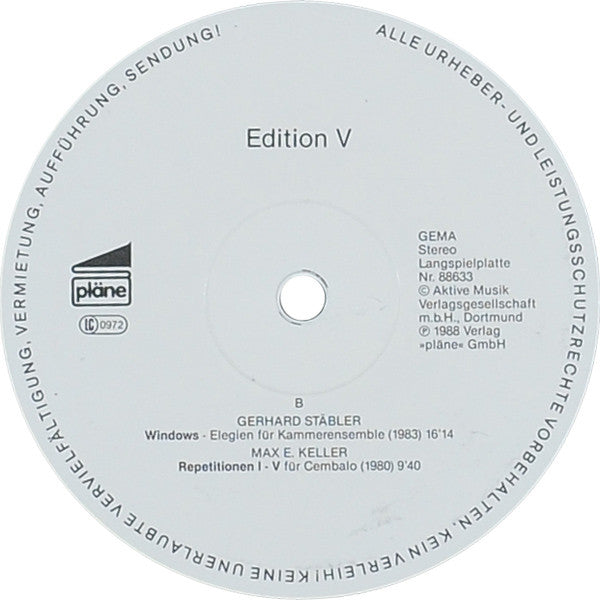 Hans Wüthrich-Mathez / Gerhard Stäbler / Max E. Keller : Procuste Deux Étoiles / Windows / Repetitionen I-V (LP)