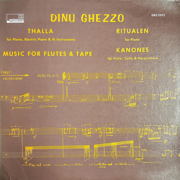 Dinu Ghezzo : Thalla / Ritualen / Music For Flutes & Tape / Kanones (LP, Album)