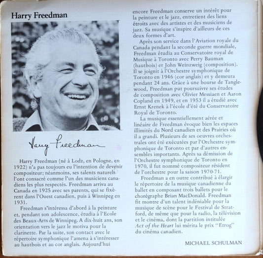 Harry Freedman : CAPAC Musical Portraits (7")