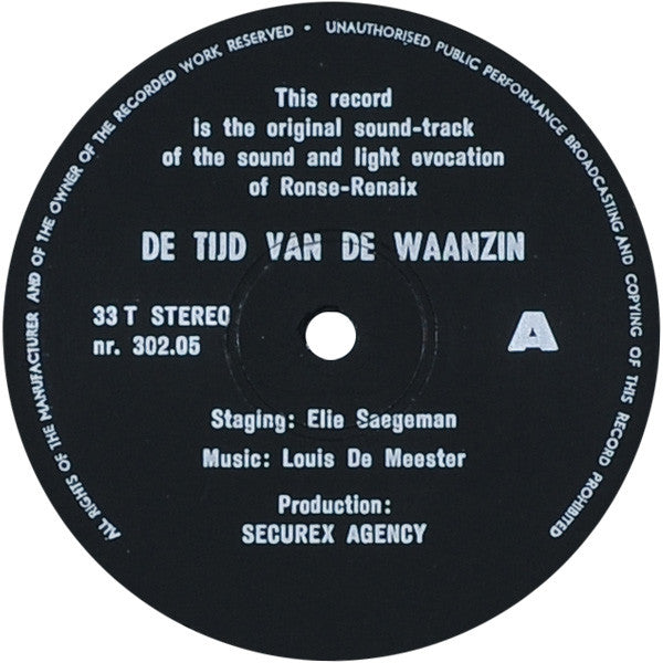 Elie Saegeman • Louis De Meester : De Tijd Van De Waanzin (LP)