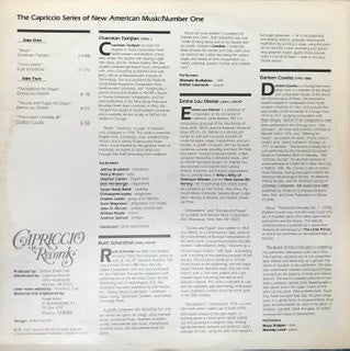 Charmain Tashjian / Ruth Schonthal / Emma Lou Deimer / Darleen Cowles : The Capriccio Series Of New American Music Number One (LP)