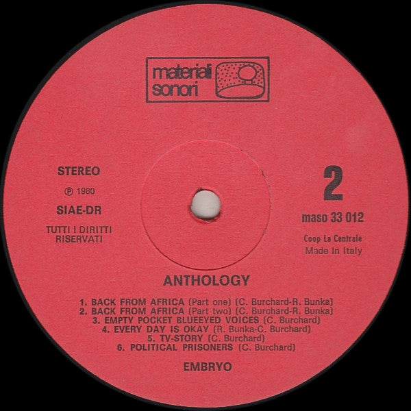 Embryo (3) : Anthology (LP, Album)