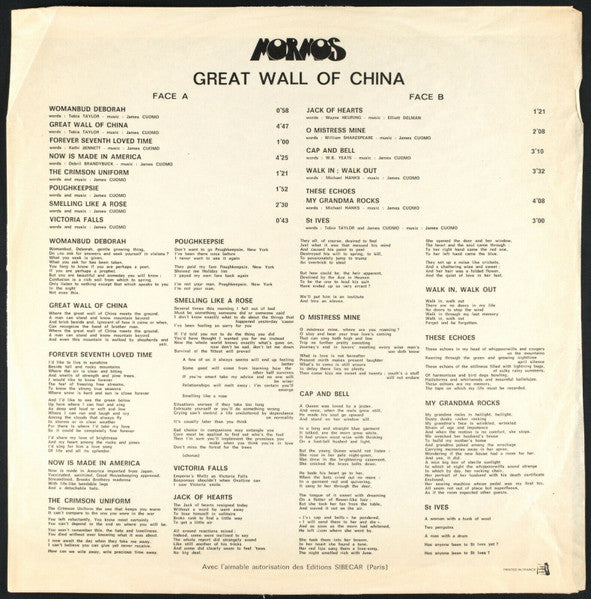 Mormos : Great Wall Of China (LP, Album)