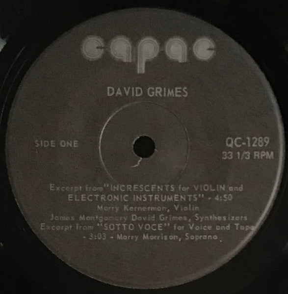 David Grimes : Portrait Musical (7")
