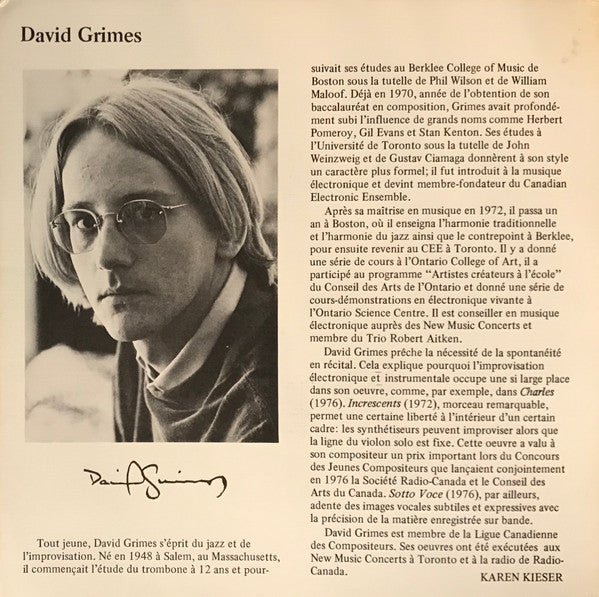 David Grimes : Portrait Musical (7")