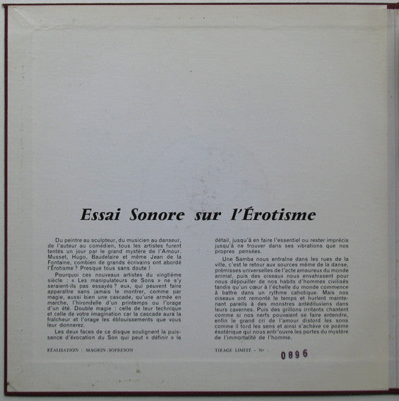 Édouard Magrin-Sofreson : Essai Sonore Sur L'érotisme (10", Ltd, Num)