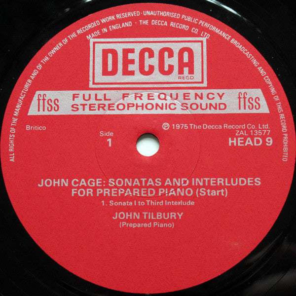 John Cage : Mr. John Cage's Prepared Piano (LP)