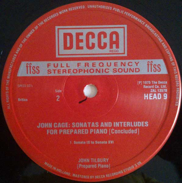John Cage : Mr. John Cage's Prepared Piano (LP)