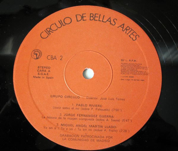 Grupo Círculo : Talleres De Arte Actual 84-85 (LP, Album, inc)