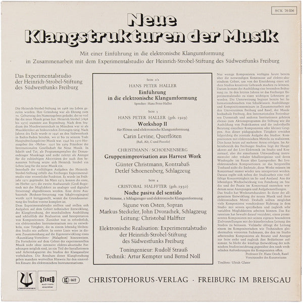 Hans Peter Haller, Christmann - Schönenberg - Duo, Cristóbal Halffter : Neue Klangstrukturen Der Musik (2xLP, Album)