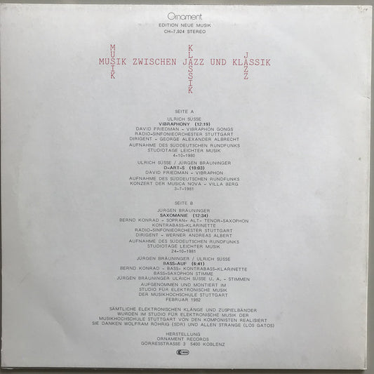 David Friedman / Bernd Konrad : Vibraphony / Saxomanie (LP)