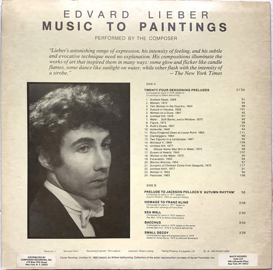 Edvard Lieber : Music To Paintings (LP)