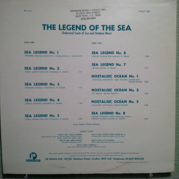 Antonio Valotti / Gerald Daihait : The Legend Of The Sea - Orchestral Suite Of Sea And Outdoor Music (LP)